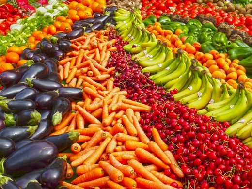 A rainbow of fruits and vegetables