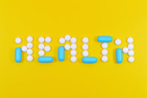 Health spelled out in pills