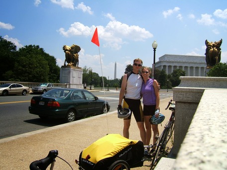 Author and her husband during their bike ride 